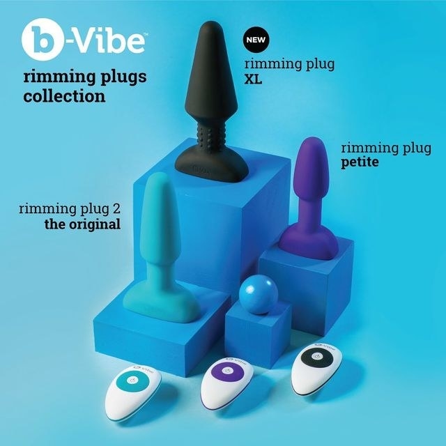 Three anal plugs with wireless remotes