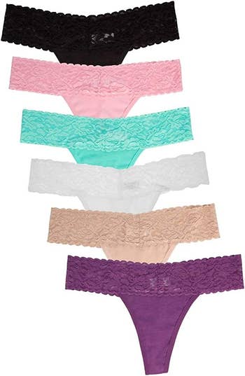 A close up of the underwear in various colors