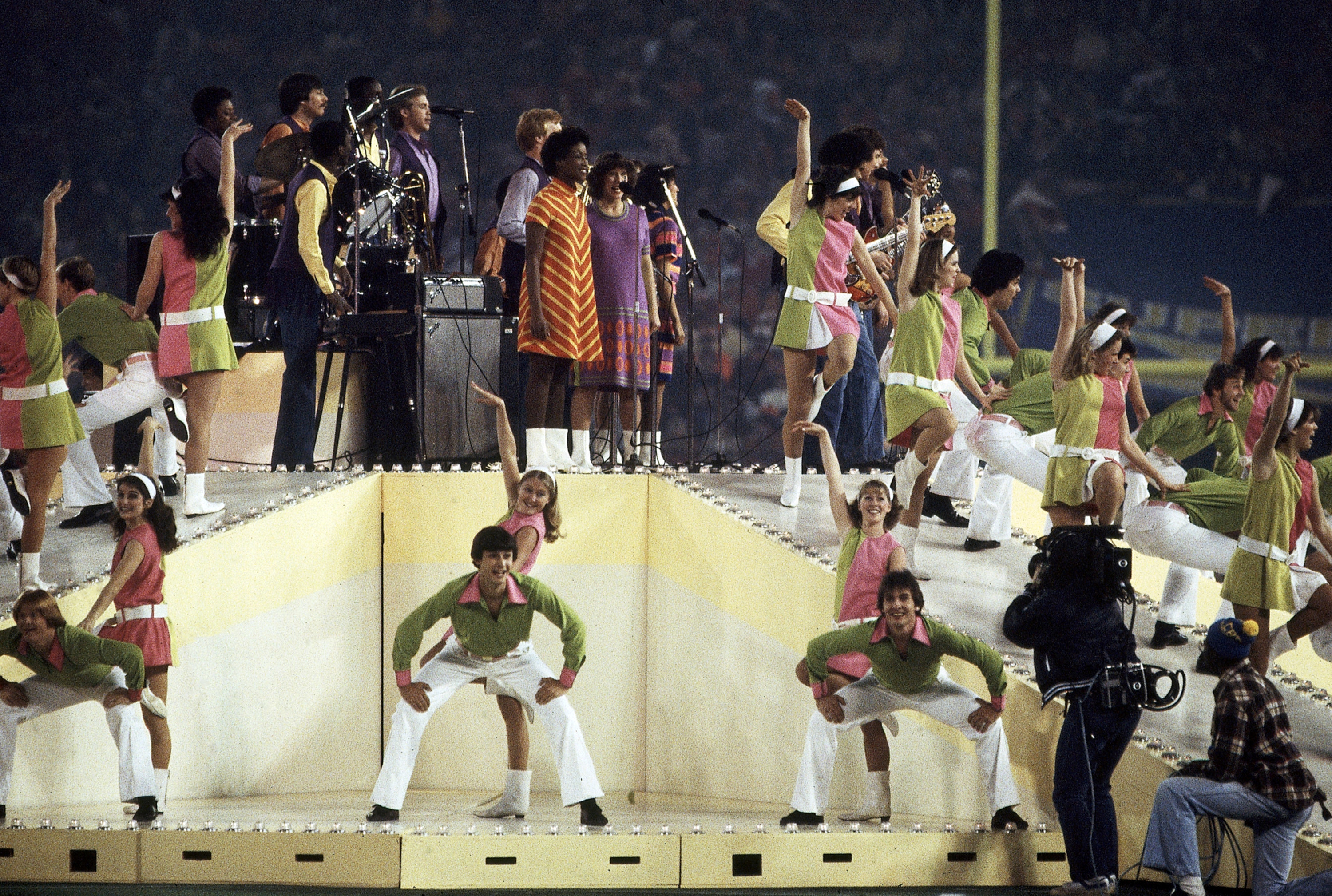 Super Bowl XVI: View of halftime show featuring &quot;Up With People&quot;