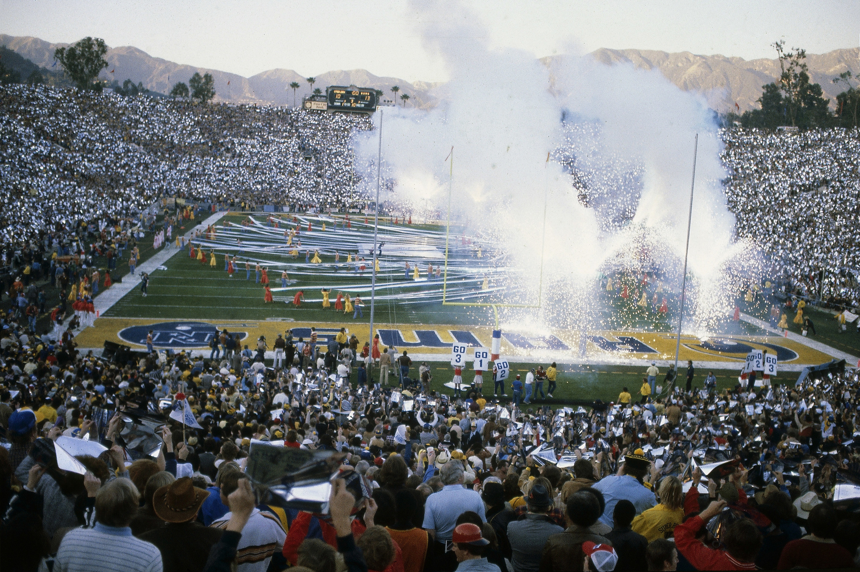 Super Bowl XIV: View of halftime show featuring &quot;Up with People&quot;