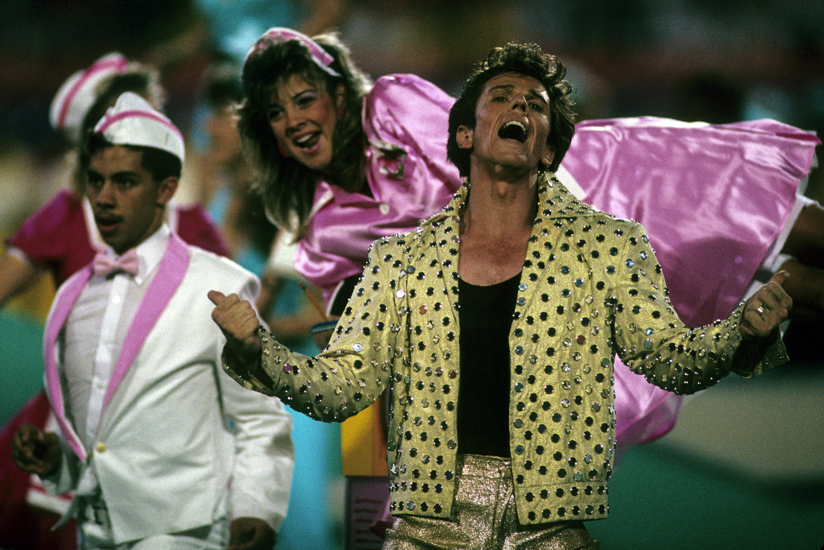 Elvis Presto performs during the halftime extravaganza in Super Bowl XXIII