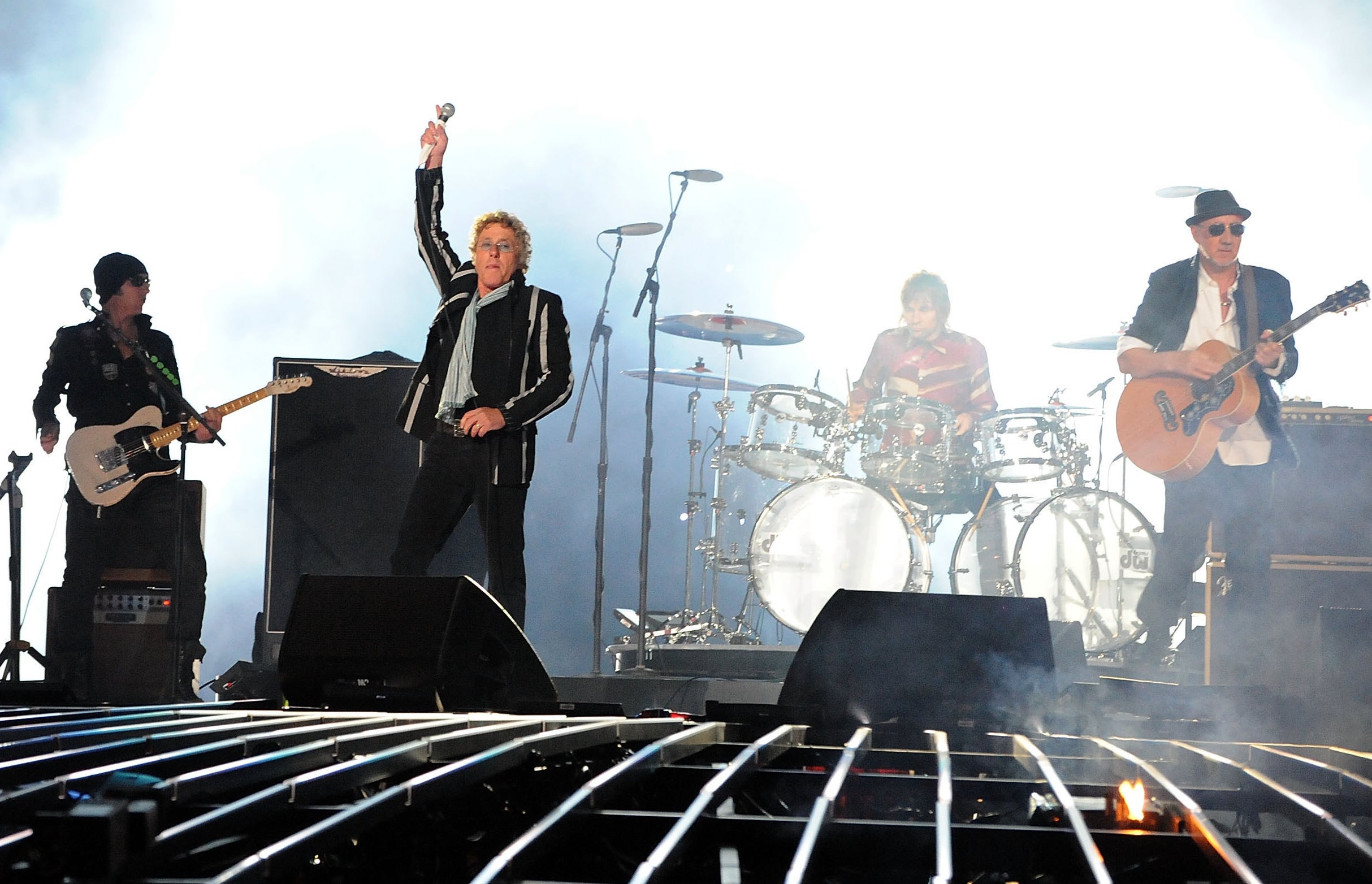 The Who perform during the Super Bowl XLIV Halftime Show