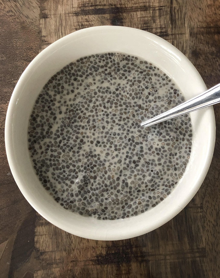 A bowl of chia pudding