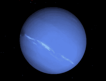 Neptune rotates in space