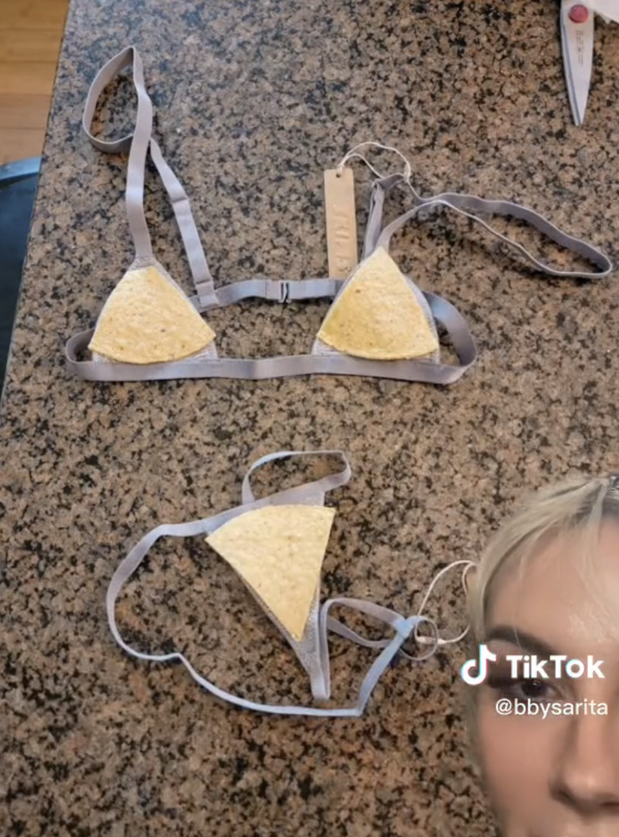 Kim Kardashian's Skims Bikini Compared To Size Of Tortilla Chips On TikTok