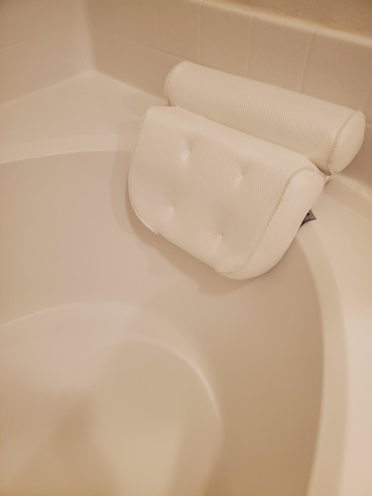 The pillow in a bathtub