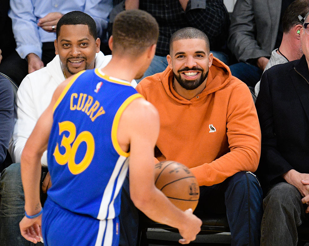 Drake at a basketball game