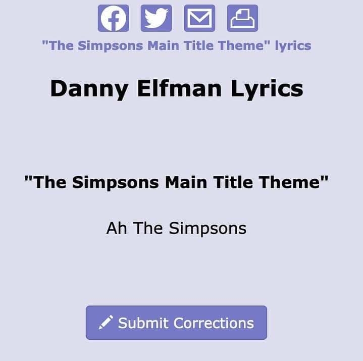 Danny Elfman lyrics to the Simpsons main title theme song: Ah, the Simpsons