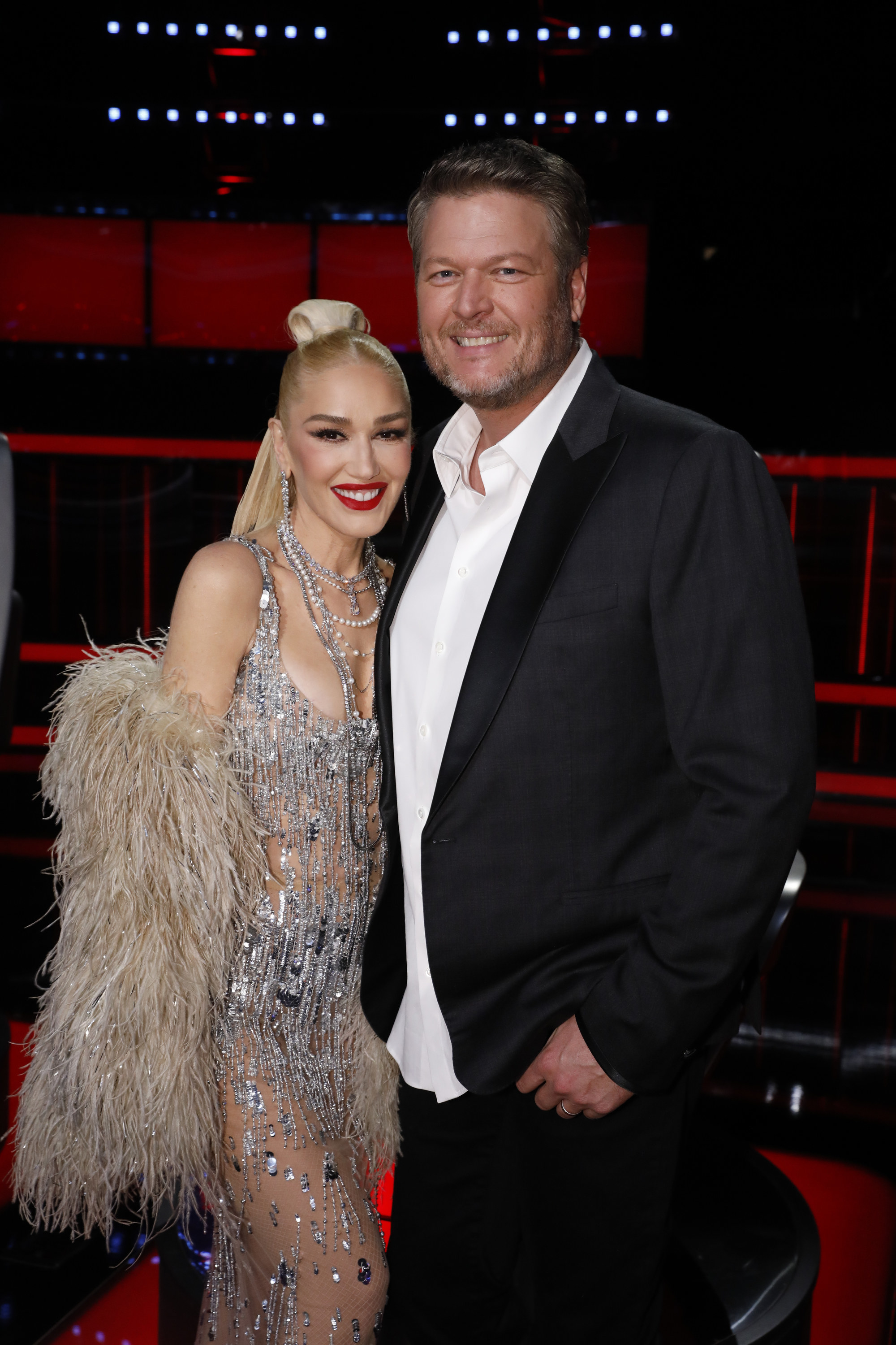 the two on set of the voice
