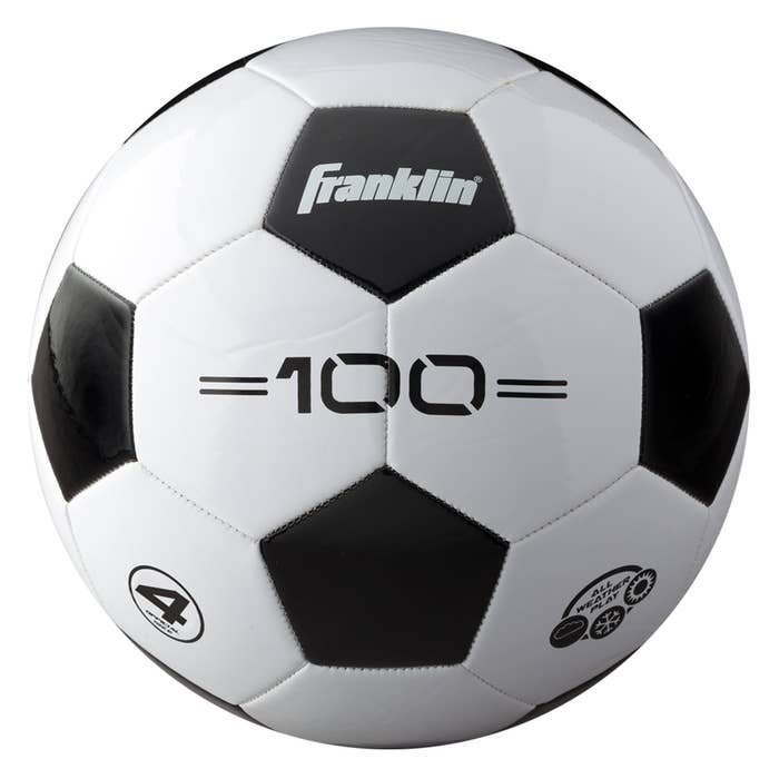 A black and white soccer ball