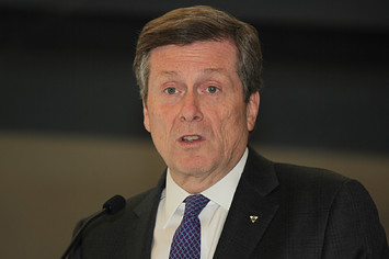 John Tory photographed at speaking engagement