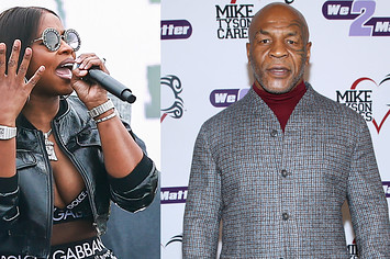 Remy Ma and Mike Tyson are pictured