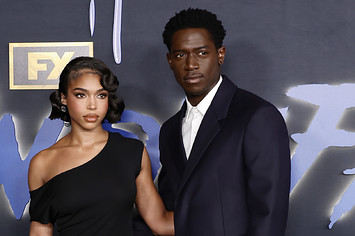 This is a photo of Lori Harvey on the left and Damson Idris on the right