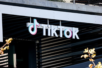 TikTok logo is seen on an office building
