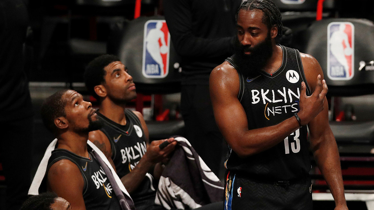 Harden says he doesn't look crazy after Nets' Durant, Irving trades