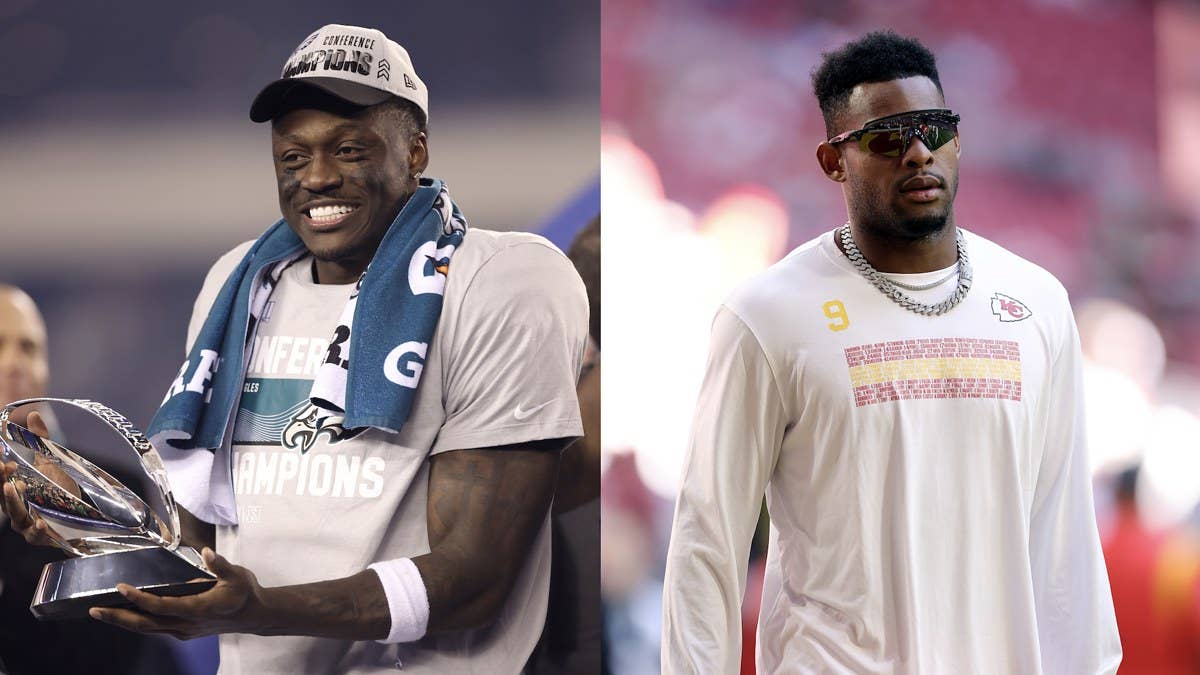 Wideout A.J. Brown ripped Kansas City Chiefs receiver Juju Smith-Schuster after the Super Bowl champ roasted the Philadelphia Eagles with a Valentine's meme.
