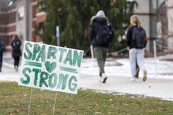 Michigan State University students return to classes for the first time since the February 13 mass shooting