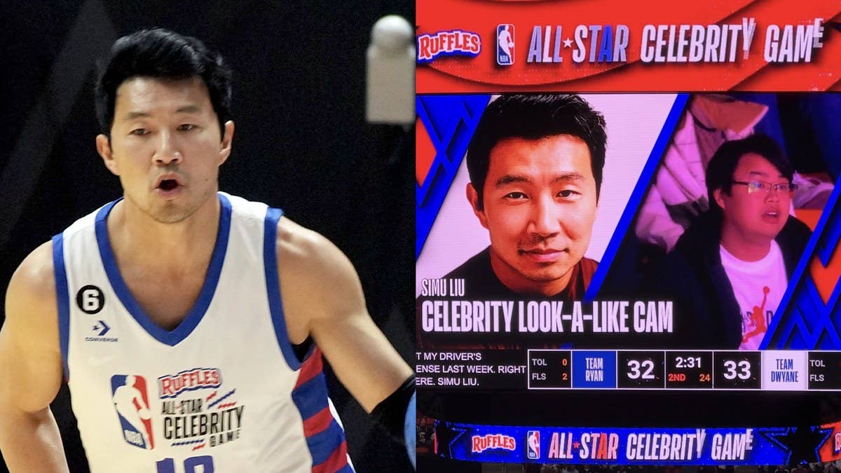 Simu Liu, who participated in the NBA All-Star Celebrity Game on Friday, responded to look-alike cam segment that featured him and another man. 