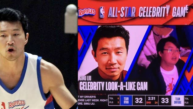 Simu Liu, who participated in the NBA All-Star Celebrity Game on Friday, responded to look-alike cam segment that featured him and another man.