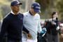 Tiger Woods and Justin Thomas at the Genesis Invitational on Thursday