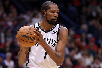 Kevin Durant is seen playing for the Nets