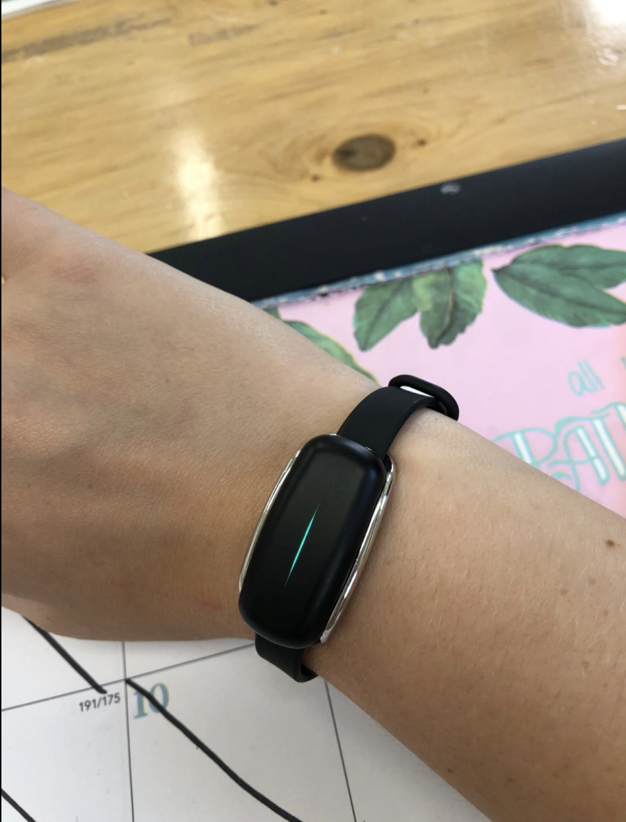 Reviewer wearing the bracelet