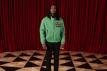 Polo G attends the Kenzo Menswear show during Paris Fashion Week
