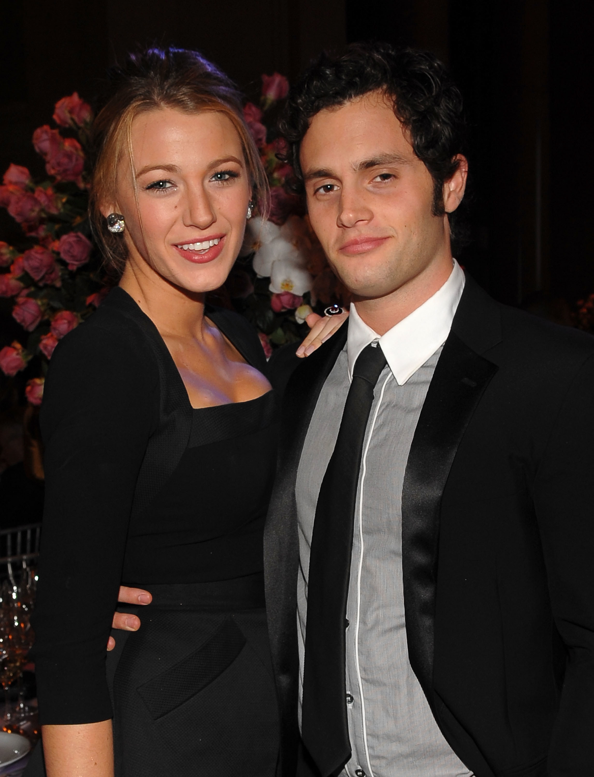Blake Lively and Penn Badgley at an event