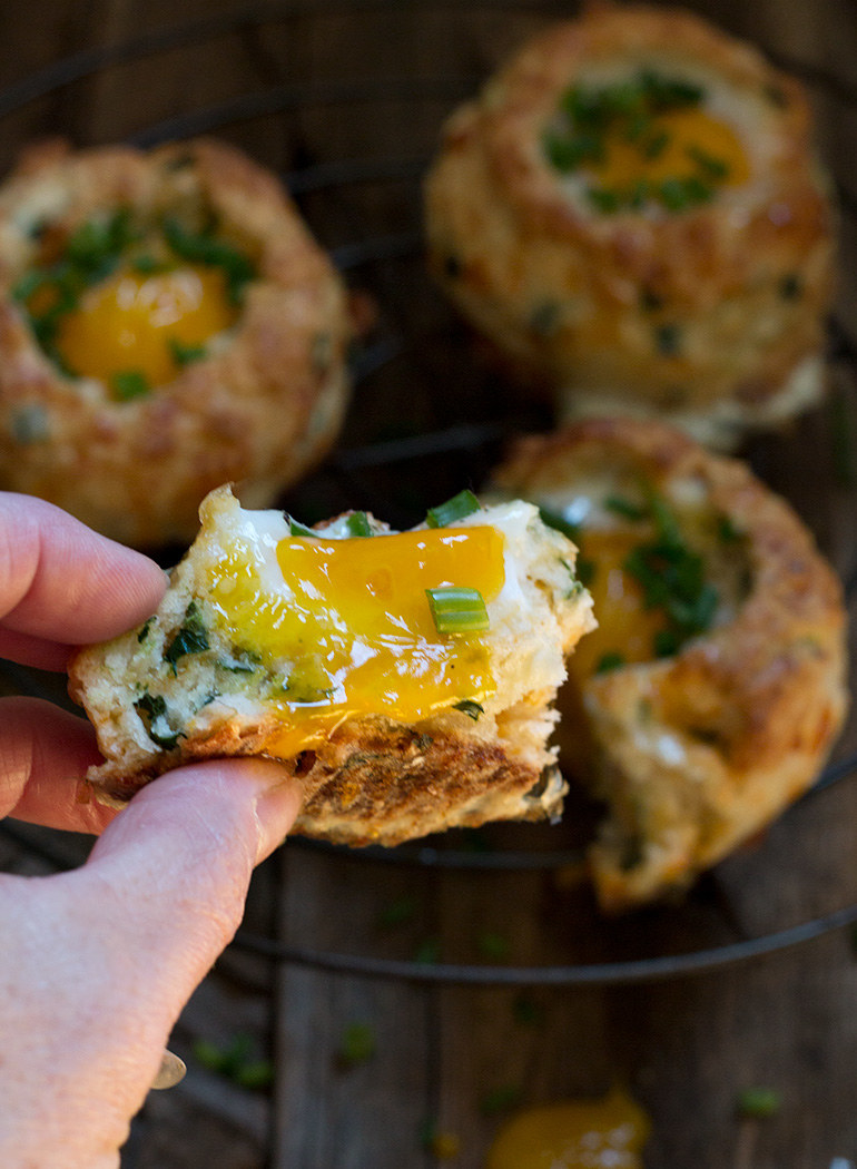 Cheddar Chive and Egg Buttermilk Biscuits