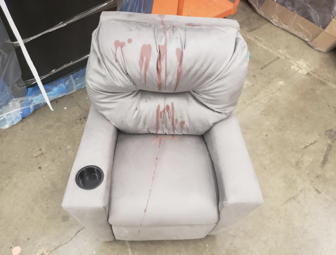 Stains on a small fabric chair