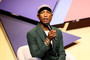 Pharrell Williams speaks onstage during the Mighty Dream Forum Hosted By Pharrell Williams 2022