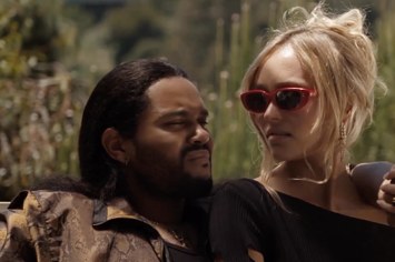 Screenshot of The Weeknd and Lily-Rose Depp in 'The Idol' costumes