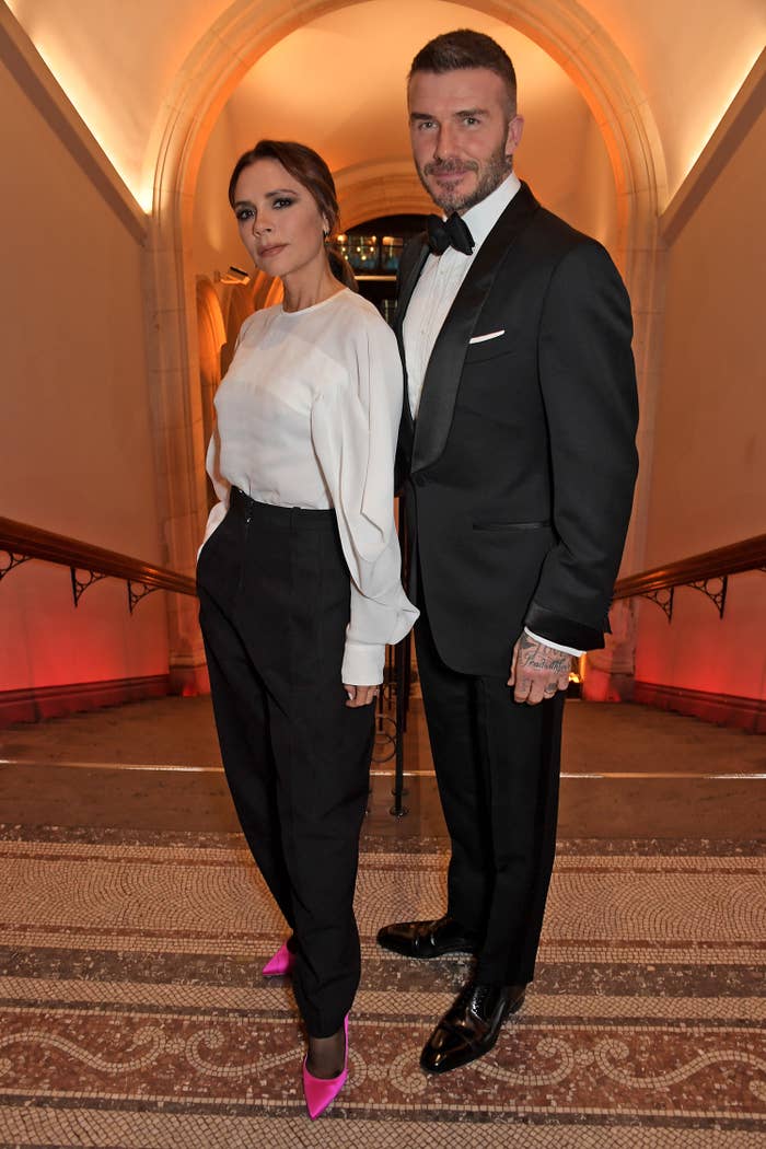 David and Victoria Beckham at an event