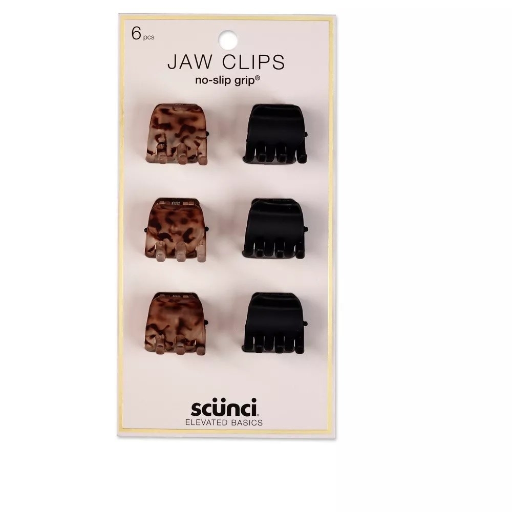 The hair clips in their packaging