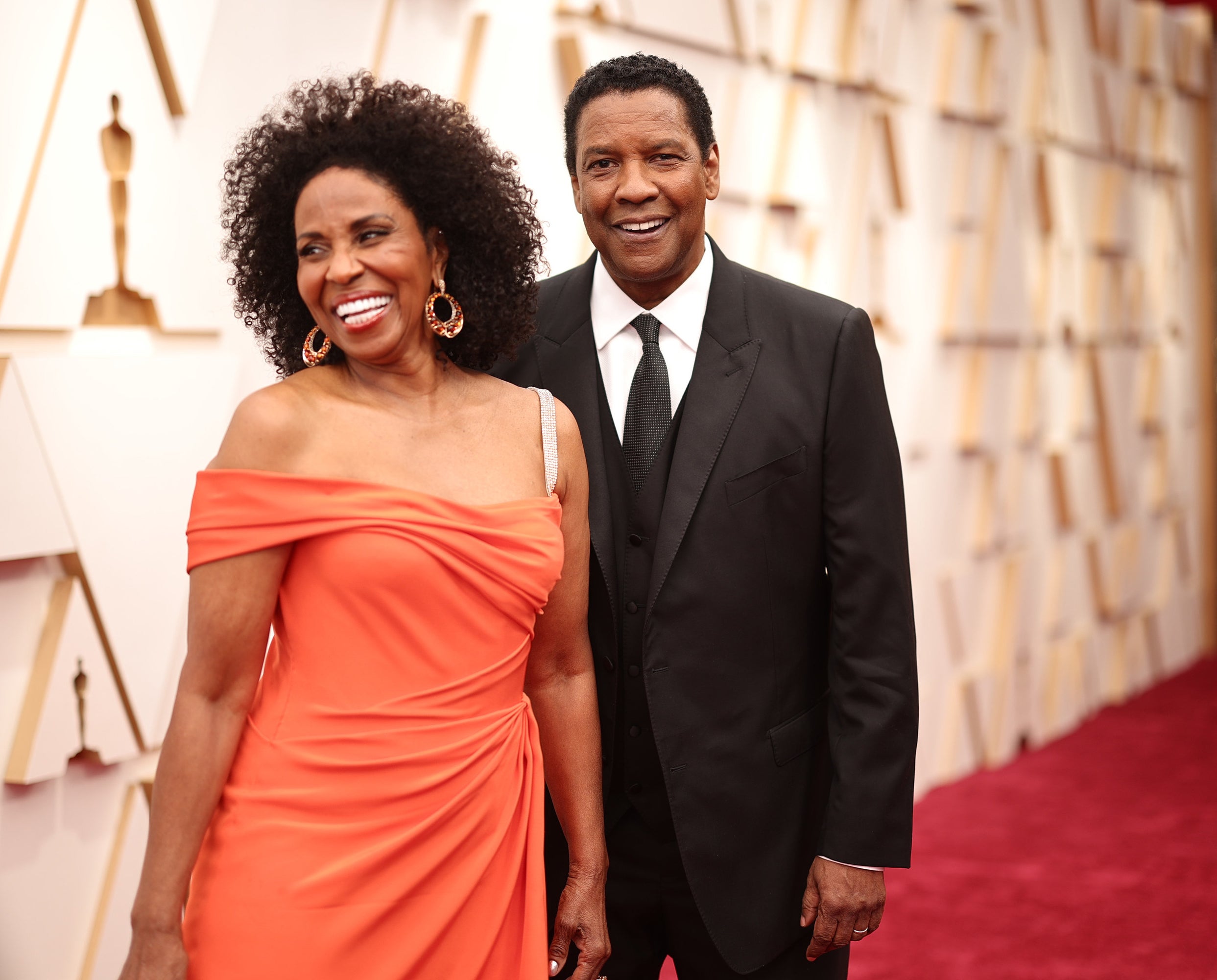 Denzel and Pauletta Washington on the red carpet