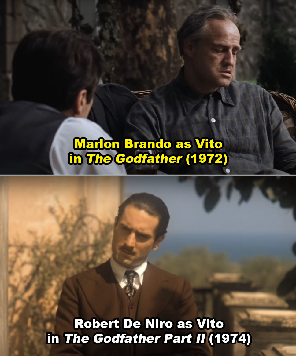 Brando and De Niro in the first and second movies