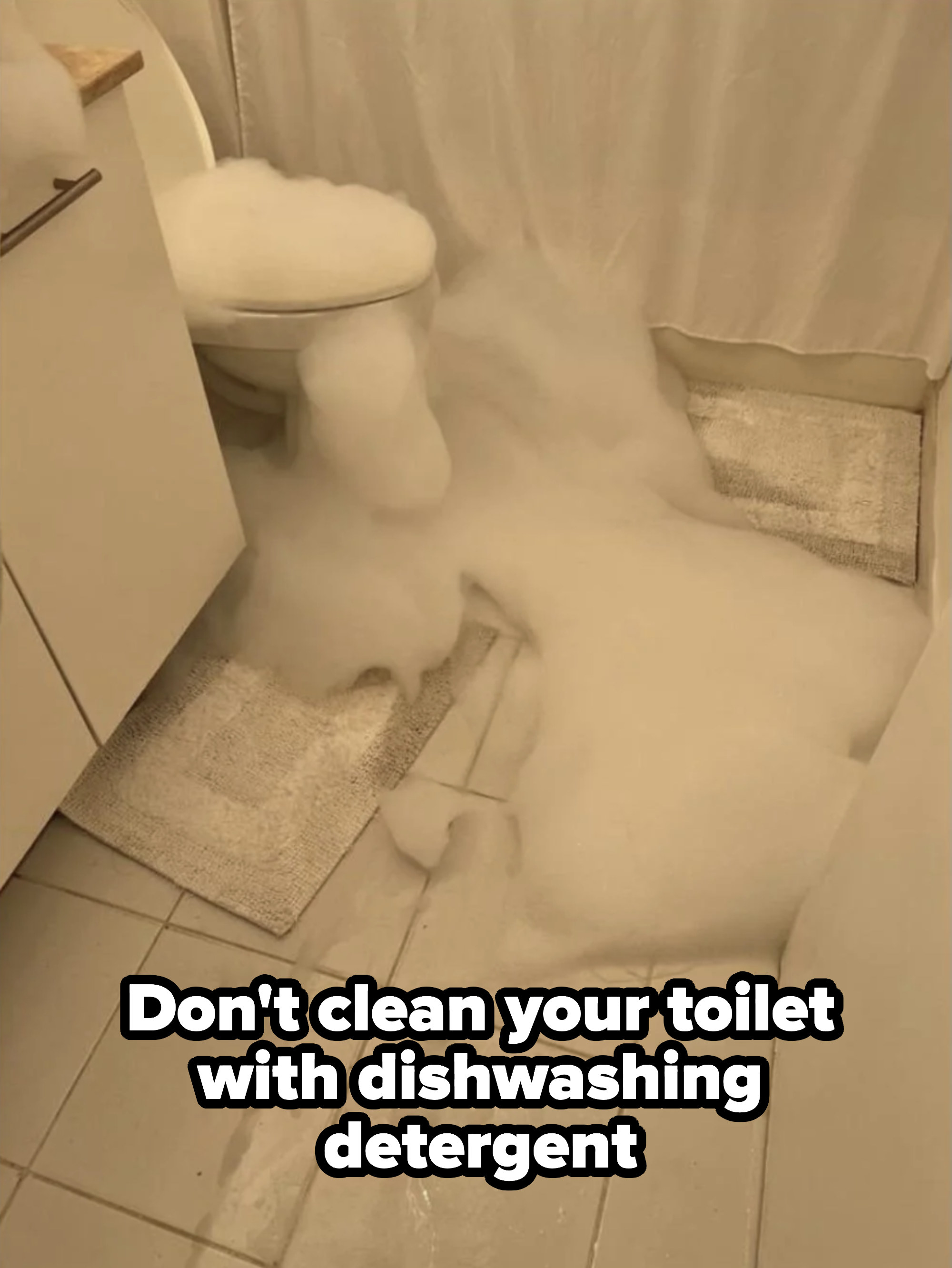 toilet cleaned with dishwasher detergent that blew up