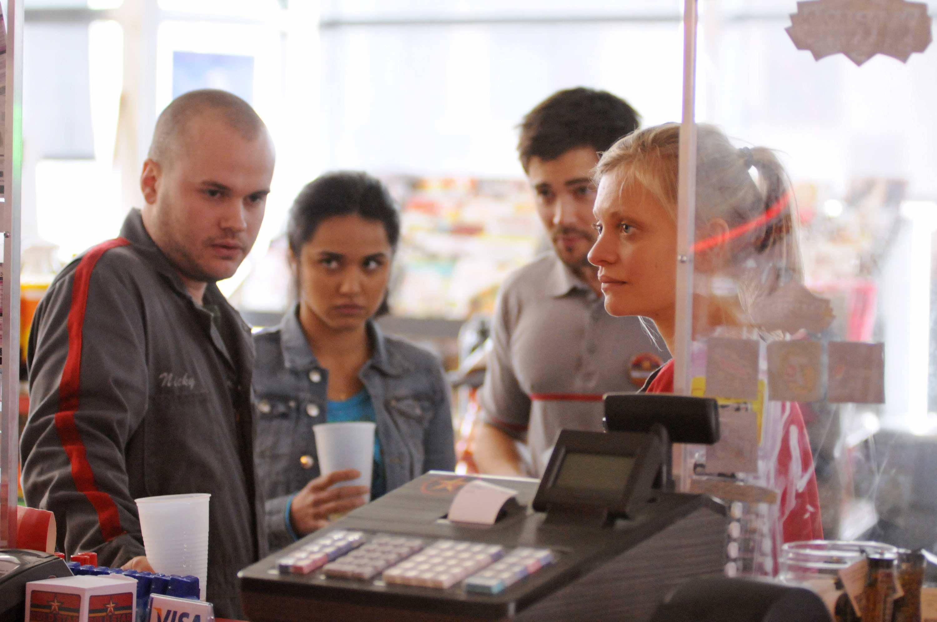 Customers at a store looking disappointed