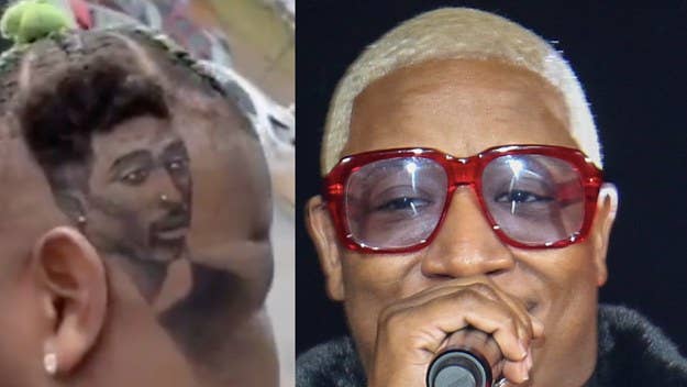A video of Yung Joc's 2Pac haircut from 2019 has resurfaced and gone viral. The portrait of the late rapper on Joc's head is a portrayal of him from 'Juice.'