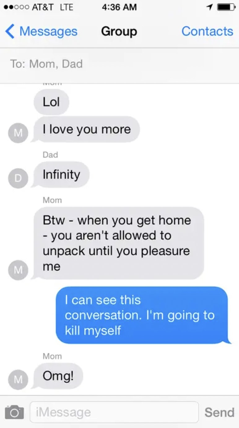 parents text their love for each other and their child airs their disgust