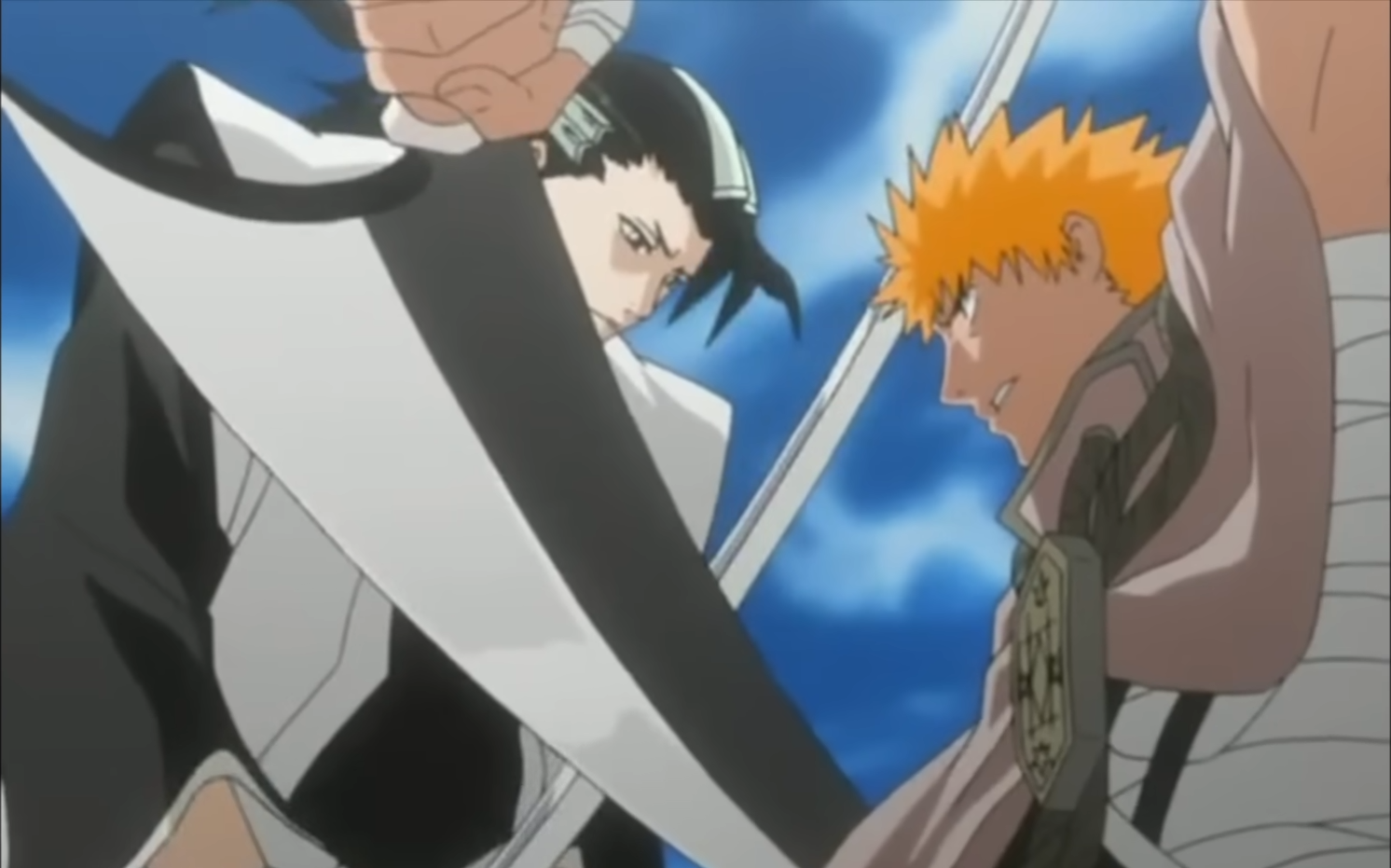 Ichigo Kurosaki fights Byakuya Kuchiki in Bleach