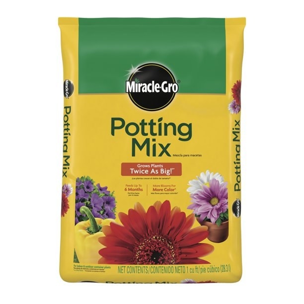bag of miracle gro potting mix