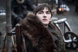 Bran Stark looking out.