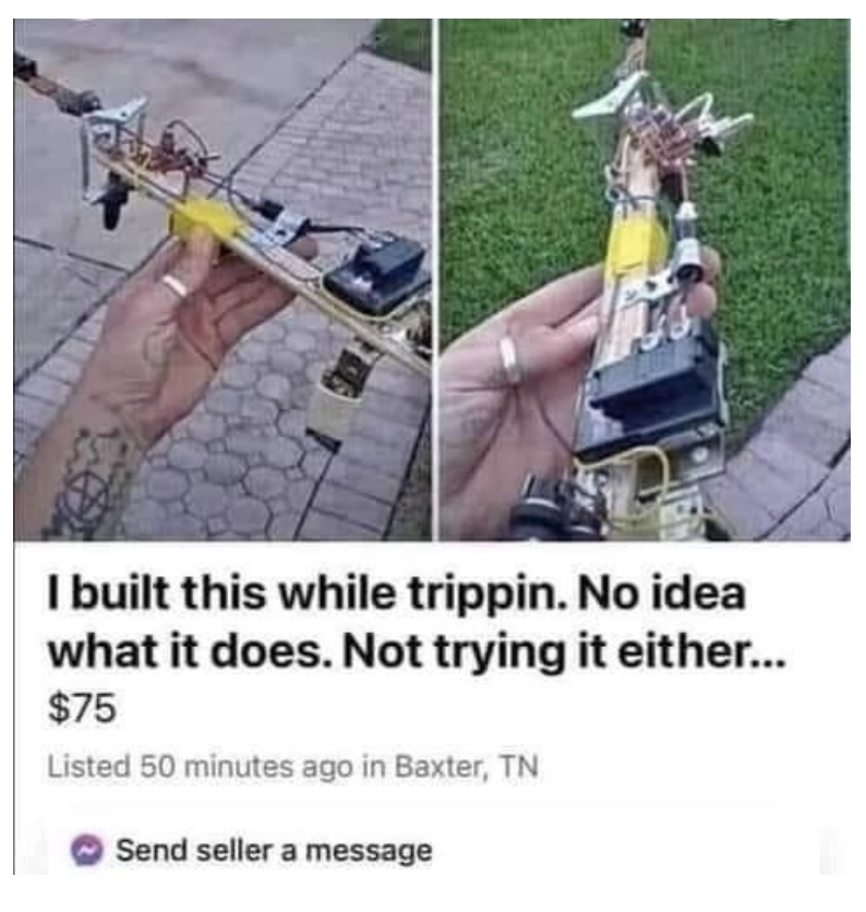A man trying to sell an invention that he doesn&#x27;t know the use for