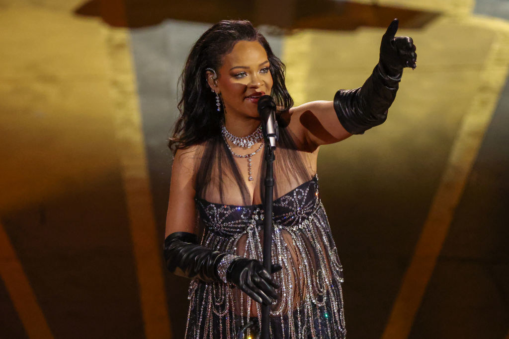 Rihanna performs at the 95th Academy Awards in the Dolby Theatre