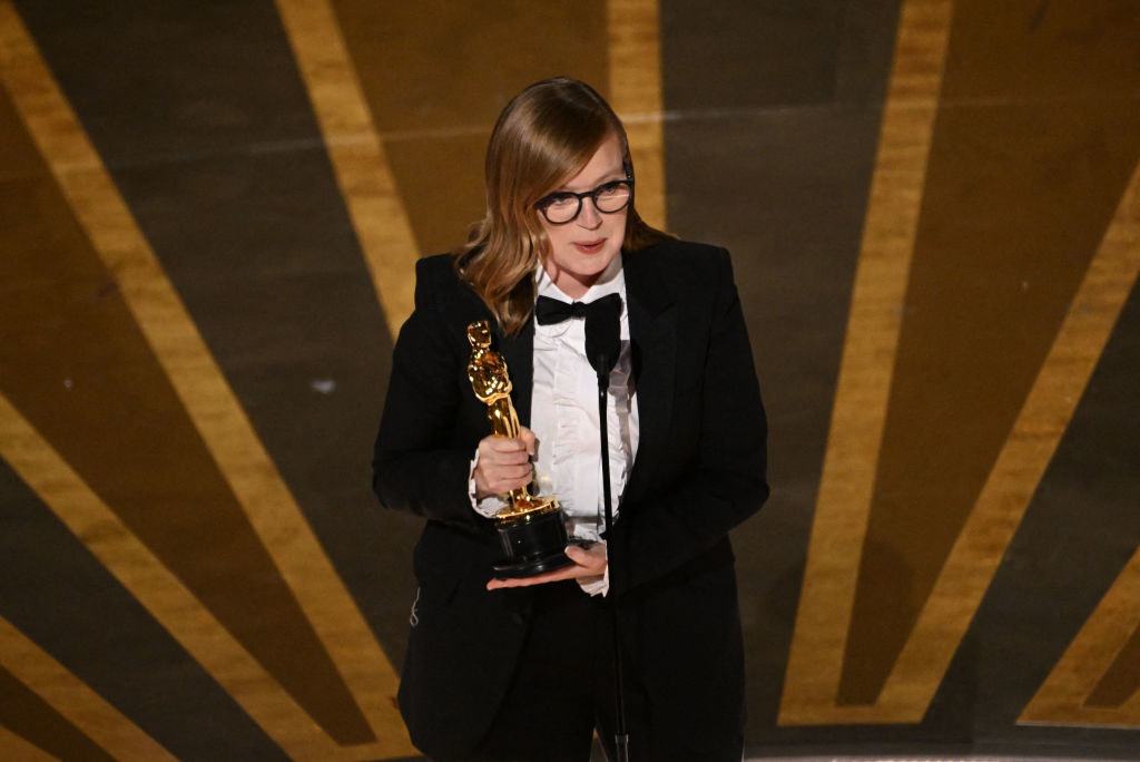 Sarah Polley accepts the Oscar for Best Adapted Screenplay for &quot;Women Talking&quot; onstage