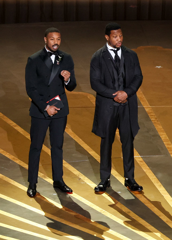 Michael B. Jordan and Jonathan Majors at the 95th Annual Academy Awards