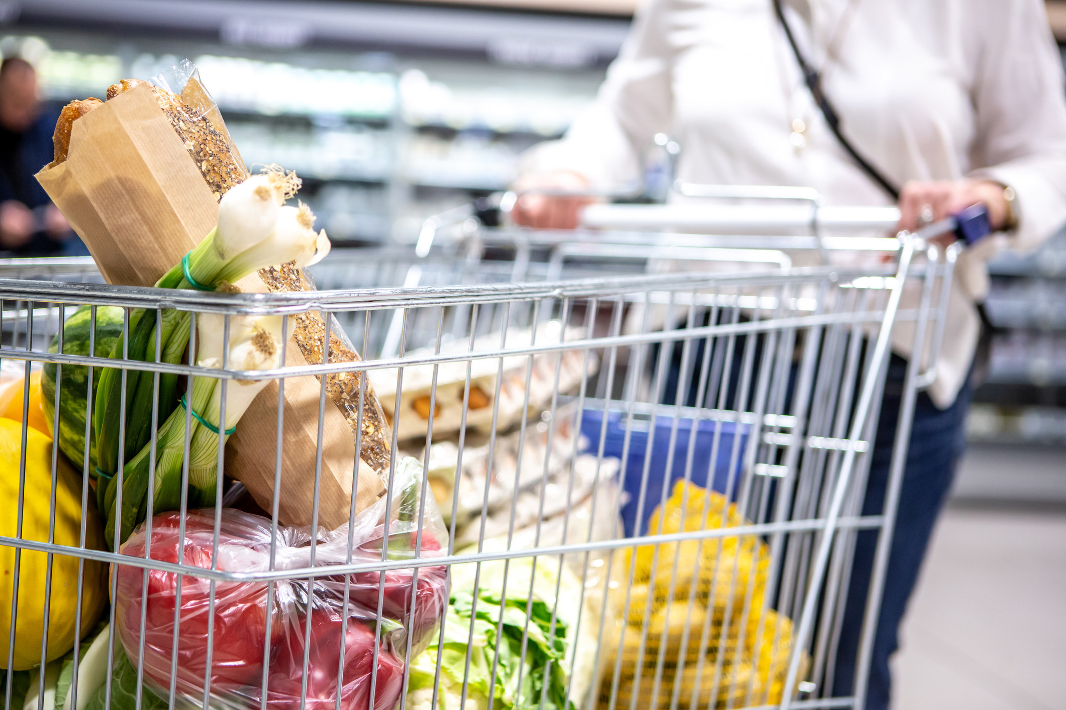 A person grocery shopping