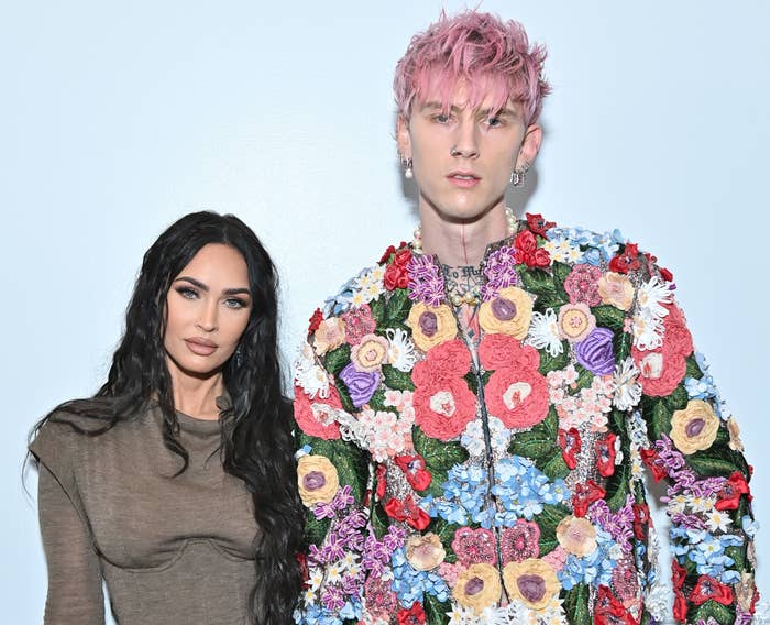 A close-up of Megan and MGK