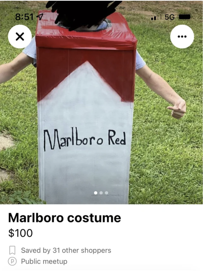 Someone trying to sell a Marlboro costume